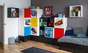 Καναπές - Κρεβάτι Young με συρτάρι-Λευκό - Μαύρο