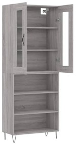vidaXL Ντουλάπι Γκρι Sonoma 69,5 x 34 x 180 εκ. Επεξεργασμένο Ξύλο