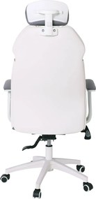 BF8300 Πολυθρόνα Γραφείου Διευθυντή, Microfiber Γκρι PU Άσπρο   1τμχ