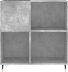 vidaXL Δισκοθήκη Γκρι Σκυροδέματος 84,5 x 38 x 89 εκ από Επεξεργ. Ξύλο