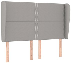 Κεφαλάρι με Πτερύγια Ανοιχτό Γκρι 147x23x118/128 εκ. Υφασμάτινο 3117814