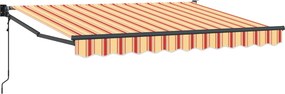 vidaXL Electric Awning 3,5 x 2 m Κίτρινο, πορτοκαλί και λευκό ριγέ
