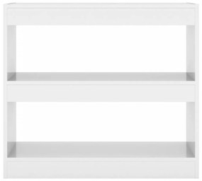 vidaXL Βιβλιοθήκη/Διαχωριστικό Γυαλιστερό Λευκό 80 x 30 x 72 εκ.