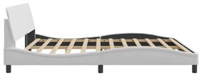 Πλαίσιο Κρεβατιού με Κεφαλάρι Λευκό 200x200 εκ. Συνθετικό Δέρμα - Λευκό
