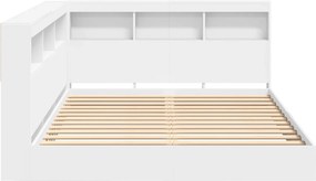 vidaXL Κρεβάτι Βιβλιοθήκης Λευκό 140 x 200 cm Επεξεργασμένο Ξύλο