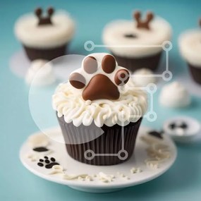 Intra Συλλεκτικό Ξύλινο Παζλ Plywood  4mm - Λαχταριστό Cupcake σοκολάτας με παγωτό με στάμπα Σε Ξύλινο Κουτί - Διαστάσεις: 10x10 cm – 25 κομμάτια