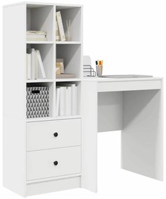 vidaXL Γραφείο με αποθηκευτικό χώρο 2 pcs Λευκό 100 x 40 x 76 εκ.