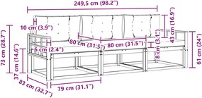 vidaXL Σειρά Καναπέ Εξωτερικού 3 pcs Λευκό και Μπεζ Πολυεστέρας