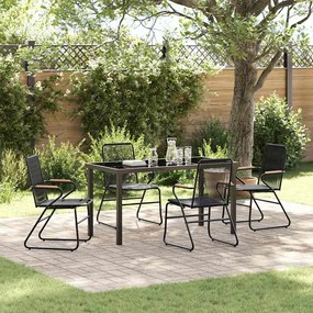 vidaXL Σετ Γευστικού Κήπου  5 Τεμαχίων σε Μαύρο PVC Rattan.