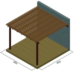 Πέργκολα με διπλή τάβλα απο τοίχο 400 x 600εκ
