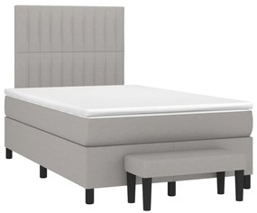 ΚΡΕΒΑΤΙ BOXSPRING ΜΕ ΣΤΡΩΜΑ ΑΝΟΙΧΤΟ ΓΚΡΙ 120X200 ΕΚ. ΥΦΑΣΜΑΤΙΝΟ 3136741