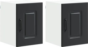 vidaXL Πάνελ πλυντηρίου πιάτων Kalmar 2 pcs Μαύρο Επεξεργασμένο Ξύλο