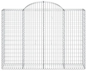 Συρματοκιβώτια Τοξωτά 5 τεμ. 200x50x140/160 εκ. Γαλβαν. Ατσάλι - Ασήμι