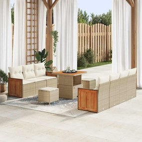 vidaXL Σετ Καναπέ Κήπου 10 pcs Μπεζ, Κρέμα 80 x 80 x 71 cm