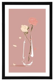 Αφίσα με παρπαστού Όμορφα λουλούδια σε βάζο - 40x60 white
