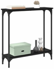 vidaXL Τραπέζι κονσόλας με ράφι Μαύρη Οξυά 75 x 22,5 x 75 εκ
