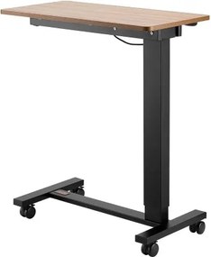 VEVOR Overbed Table Mobile Bed Side Desk with Electric Lifting &amp; 4 Wheels Wood