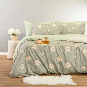 Σετ Σεντόνια Polycotton Διπλά Με Λάστιχο 150x200+32εκ. Gianna Grey-Aqua Casual Line Melinen 20005295