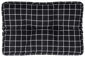 Μαξιλάρι Παλέτας Μαύρο Καρό 60 x 40 x 12 εκ. Υφασμάτινο - Πολύχρωμο