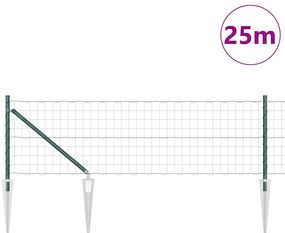 vidaXL Φράχτης με Στήλες. Πράσινο 0.8 x 25 m Ατσάλι