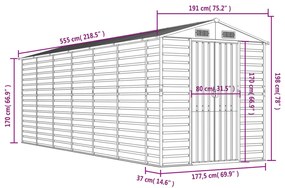 ΑΠΟΘΗΚΗ ΚΗΠΟΥ ΚΑΦΕ 191X555X198 ΕΚ. ΓΑΛΒΑΝΙΣΜΕΝΟ ΑΤΣΑΛΙ 3188269