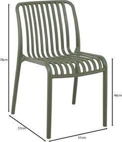 MODA-Ν Καρέκλα Στοιβαζόμενη PP, Απόχρωση Πράσινο   1τμχ
