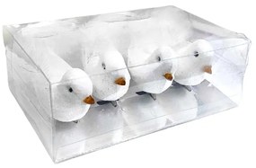 Διακοσμητικά πουλάκια με κλιπ 4τμχ - Christmas Decoration White Birds with Clips