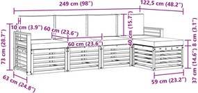 vidaXL Σειρά Καναπέ Εξωτερικού 5 pcs Λευκό και Μπεζ Πολυεστέρας