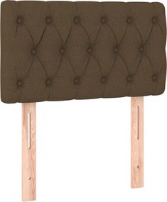 vidaXL Κρεβάτι Boxspring με Στρώμα Σκούρο Καφέ 80x200 εκ. Υφασμάτινο