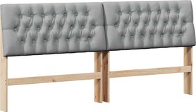vidaXL Ταπετσαρισμένο κεφαλάρι Ανοιχτό γκρι 180 cm