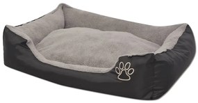 vidaXL Κρεβάτι Σκύλου με Επενδυμένο Μαξιλάρι Μαύρο L