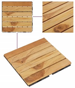 ΠΛΑΚΑΚΙΑ DECK 30 ΤΕΜ. 30 X 30 ΕΚ. ΑΠΟ ΜΑΣΙΦ ΞΥΛΟ TEAK 3152103