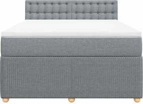 vidaXL Κρεβάτι Boxspring με Στρώμα Αν. Πράσινο 160x200εκ Υφασμάτινο