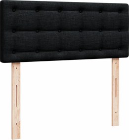 vidaXL Κρεβάτι Boxspring με Στρώμα Μαύρο 120x200 εκ. Υφασμάτινο