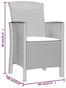 Καρέκλα Κήπου με Μαξιλάρι Καφέ από Ρατάν Πολυπροπυλενίου - Καφέ