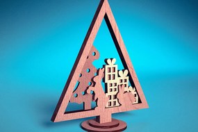 Σετ των 3 Intra απο ξύλο plywood 3mm-4mm πάχος - Στολίδι χριστουγεννιάτικου δέντρου με λέιζερ | Δίασταση 6x6 cm INTRAFABR-72091936