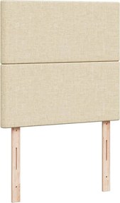 vidaXL Κρεβάτι Boxspring με Στρώμα Κρεμ 90x190 εκ.Υφασμάτινο