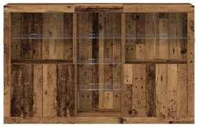 vidaXL Μπουφές με Φώτα LED Παλιά Ξύλινη Επιφάνεια 162x37x100 εκ Επεξεργασμένο Ξύλο