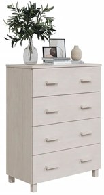 vidaXL Συρταριέρα HAMAR Λευκή 79 x 40 x 103,5εκ. από Μασίφ Ξύλο Πεύκου