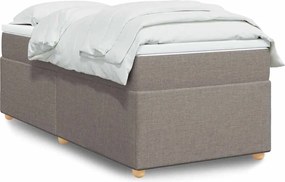vidaXL Κρεβάτι Boxspring με Στρώμα Taupe 90x200 εκ. Υφασμάτινο