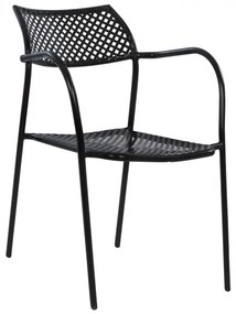 Metallic chair Black Thetis  55x58x76.5 cm