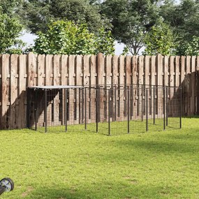vidaXL Σπιτάκι Σκύλου Μαύρο 6,05 m² Ατσάλινο