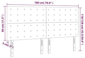 ΚΕΦΑΛΑΡΙ ΚΡΕΒΑΤΙΟΥ LED TAUPE 180X5X118/128 ΕΚ. ΥΦΑΣΜΑΤΙΝΟ 3122876