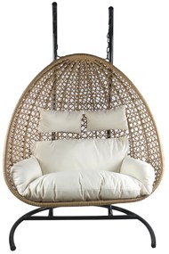 Κούνια Πολυθρόνα ArteLibre ABRONIUS Φυσικό Μέταλλο/Rattan 130x68x195cm