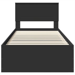 vidaXL Σκελετός Κρεβατιού Μαύρο 75 x 190 cm Επεξεργασμένο Ξύλο