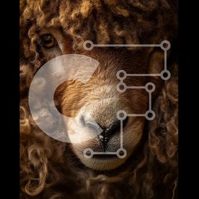 Intra Συλλεκτικό Ξύλινο Παζλ Plywood  4mm - Πρόβατο με σγουρό πρόσωπο Σε Ξύλινο Κουτί - Διαστάσεις: 10x10 cm – 25 κομμάτια