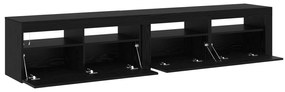 vidaXL Φυλάκια TV 2 τεμάχια με LED φώτα Μαύρη Δρυός Επεξεργασμένο Ξύλο
