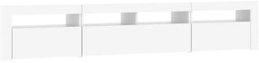 vidaXL Έπιπλο Τηλεόρασης με LED Λευκό 210x35x40 εκ.