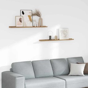 vidaXL Ράφι Τοίχου 2 pcs Καφέ 100 x 9 x 3 cm Επεξεργασμένο ξύλο