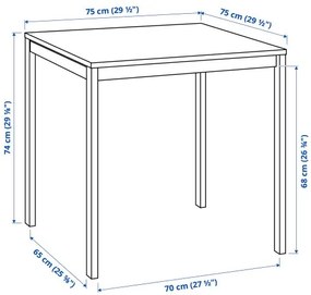 MELLTORP/LIDAS τραπέζι και 2 καρέκλες, 75x75 cm 295.090.45